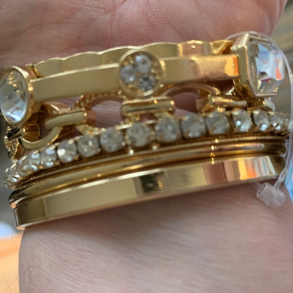 INC International Concepts Jewelry - 6, yes 6! Gold tone with cystal bangle braclet INC International Concepts Jewelry - 6, yes 6! Gold tone with cystal bangle braclet